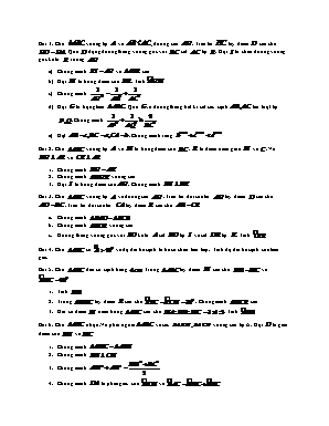 Đề cương ôn thi môn Toán học 8